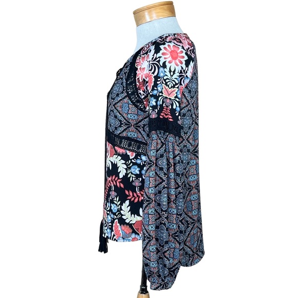 Ban Jara Women’s Boho Top With Statement Sleeves & Beaded Tassel Ties XS - Picture 13 of 15